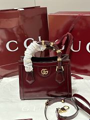 Gucci Diana Small Tote Bag In Rosso Ancora Red Leather - 20x16x10cm - 1