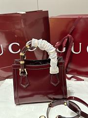 Gucci Diana Small Tote Bag In Rosso Ancora Red Leather - 20x16x10cm - 6