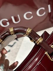 Gucci Diana Small Tote Bag In Rosso Ancora Red Leather - 20x16x10cm - 5