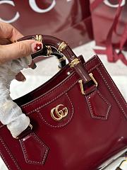 Gucci Diana Small Tote Bag In Rosso Ancora Red Leather - 20x16x10cm - 2