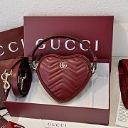 Gucci GG Marmont Mini Bag Heart Rosso Ancora Red Leather - 13.5x11.5x2.5cm - 1
