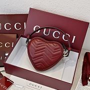 Gucci GG Marmont Mini Bag Heart Rosso Ancora Red Leather - 13.5x11.5x2.5cm - 6