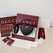 Gucci GG Marmont Mini Bag Heart Black Leather - 13.5x11.5x2.5cm - 3