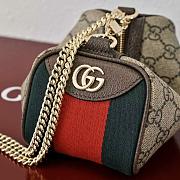 Gucci Ophidia Mini Bag In Beige And Brown GG Fabric - 16×10×8cm - 6