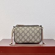Gucci Ophidia Mini Bag In Beige And Brown GG Fabric - 16×10×8cm - 4