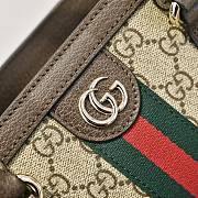 Gucci Ophidia Small Tote Bag In Beige And Brown GG Fabric - 25.5×18×10.5cm - 2