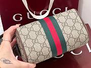 Gucci Ophidia Mini Boston Bag In Beige And Ebony Supreme Brown - 16x10x9cm - 6