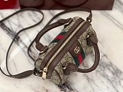 Gucci Ophidia Mini Boston Bag In Beige And Ebony Supreme Brown - 16x10x9cm - 4