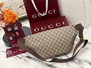 Gucci Ophidia Large Belt Bag In Beige And Dark Brown Fabric - 46x18x5cm - 6