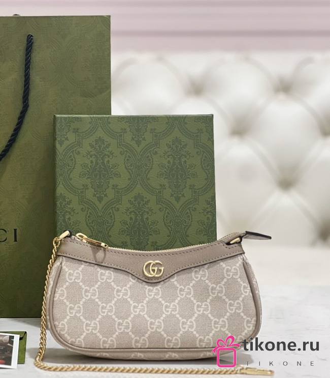  Gucci Ophidia Mini Bag In Beige And White Supreme - 19x10x3cm - 1