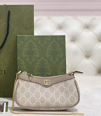  Gucci Ophidia Mini Bag In Beige And White Supreme - 19x10x3cm