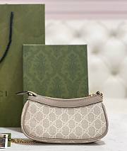  Gucci Ophidia Mini Bag In Beige And White Supreme - 19x10x3cm - 6