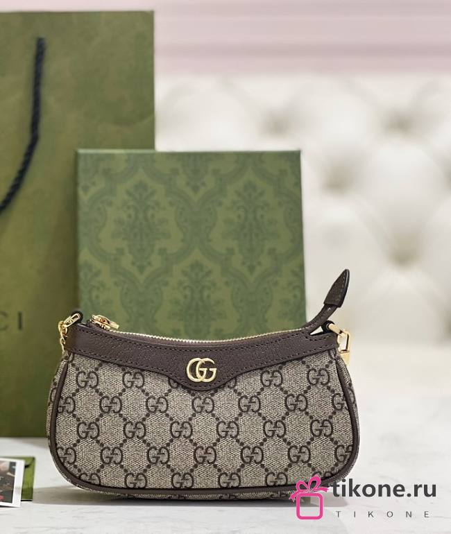 Gucci Ophidia Mini Bag In Beige And Ebony Supreme  - 19x10x3cm - 1