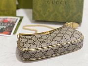 Gucci Ophidia Mini Bag In Beige And Ebony Supreme Metallic Gold - 19x10x3cm - 3