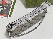 Gucci Ophidia Mini Bag In Beige And Ebony Supreme Metallic Silver - 19x10x3cm - 4