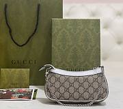Gucci Ophidia Mini Bag In Beige And Ebony Supreme Metallic Silver - 19x10x3cm - 5