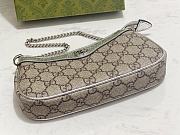 Gucci Ophidia Mini Bag In Beige And Ebony Supreme Metallic Silver - 19x10x3cm - 3