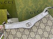Gucci Ophidia Mini Bag In Beige And Ebony Supreme Metallic Silver - 19x10x3cm - 2