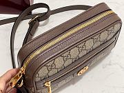Gucci Ophidia Mini Shoulder Bag In Beige And Ebony GG Supreme - 18×14×5cm - 4