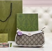 Gucci Ophidia Mini Bag In Beige And Ebony Supreme White - 19x10x3cm - 6