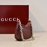 Gucci GG Emblem Mini Shoulder Bag In Rosso Ancora Red GG Leather - 19x12x4cm - 4
