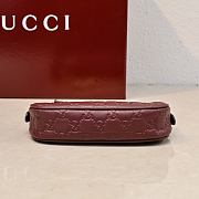 Gucci GG Emblem Mini Shoulder Bag In Rosso Ancora Red GG Leather - 19x12x4cm - 3