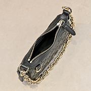 Gucci GG Emblem Mini Shoulder Bag In Black GG Leather - 19x12x4cm - 4