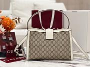Gucci Padlock Larrge Tote Bag Beige/Ebony GG Supreme With White - 31x21x11cm - 3