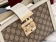 Gucci Padlock Larrge Tote Bag Beige/Ebony GG Supreme With White - 31x21x11cm - 4