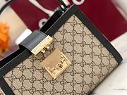 Gucci Padlock Medium Tote Bag Beige/Ebony GG Supreme With Black - 25.5x17.5x10cm - 3
