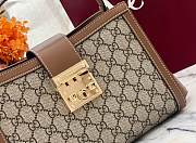 Gucci Padlock Medium Tote Bag Beige/Ebony GG Supreme With Brown - 25.5x17.5x10cm - 6