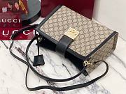 Gucci Padlock Larrge Tote Bag Beige/Ebony GG Supreme With Black - 31x21x11cm - 2