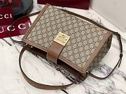Gucci Padlock Larrge Tote Bag Beige/Ebony GG Supreme With Brown - 31x21x11cm - 2