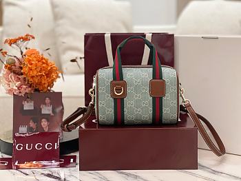 Gucci Mini GG Handbag Blue And White GG Denim - 20x13x13cm