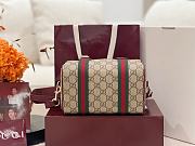 Gucci Mini GG Handbag Beige And Brown GG Fabric Rosso Ancora Red - 20x13x13cm - 6