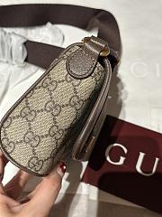 Gucci Ophidia Mini Bag In Beige And Dark Brown Fabric - 18.5x12x5cm - 6
