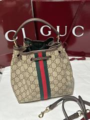 Gucci Ophidia Small Bucket Bag Beige and Dark Brown GG Monogram Brown - 21.5×21×13cm - 4