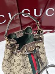 Gucci Ophidia Small Bucket Bag Beige and Dark Brown GG Monogram Brown - 21.5×21×13cm - 3