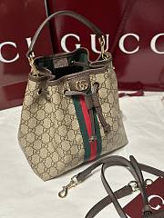 Gucci Ophidia Small Bucket Bag Beige and Dark Brown GG Monogram Brown - 21.5×21×13cm - 2