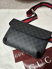Gucci GG Supreme Belt Bag Black/ Grey - 24x16.5x6cm - 1