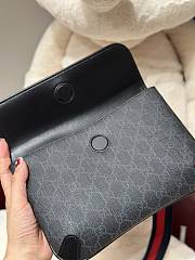 Gucci GG Supreme Belt Bag Black/ Grey - 24x16.5x6cm - 4