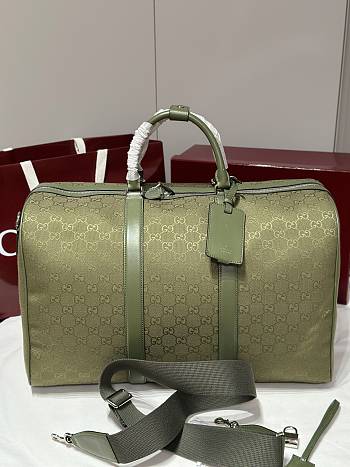 Gucci GG Canvas Large Duffle Bag In Forest Green GG Canvas - 52x32x28cm
