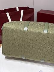 Gucci GG Canvas Large Duffle Bag In Forest Green GG Canvas - 52x32x28cm - 4