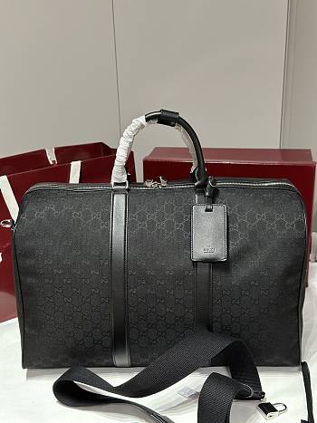 Gucci GG Canvas Large Duffle Bag In Black GG Canvas - 52x32x28cm