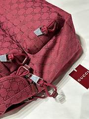 Gucci GG Canvas Medium Backpack Rosso Ancora Red Canvas - 40x36.5x23cm - 4