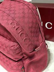 Gucci GG Canvas Medium Backpack Rosso Ancora Red Canvas - 40x36.5x23cm - 2