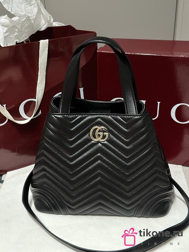 Gucci Betty Medium Tote Bag Black Leather - 28x24x16cm - 1
