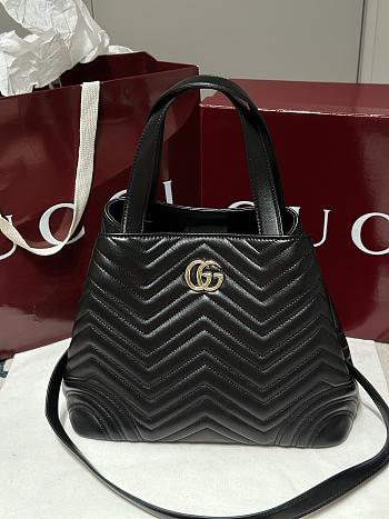 Gucci Betty Medium Tote Bag Black Leather - 28x24x16cm