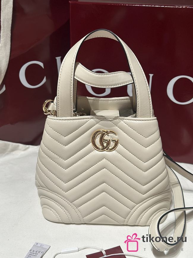 Gucci Betty Small Tote Bag White Leather - 29x18x12.5cm - 1