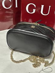 Gucci GG Marmont Mini Vanity Bag In Black Leather - 19×11.5x9cm - 3